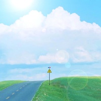 晴れた空の下で