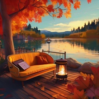 Autumn ripples make the lake tremble