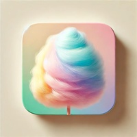 Rainbow-colored cotton candy
