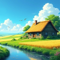 A country morning with birds chirping